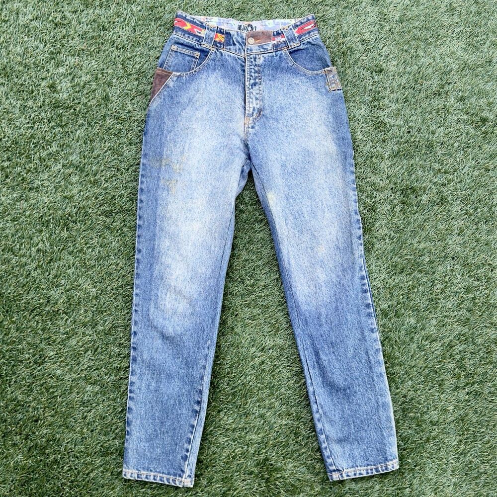 NO! Jeans Beaded Waist Denim Jeans Size 9/10 High Rise Vintage
